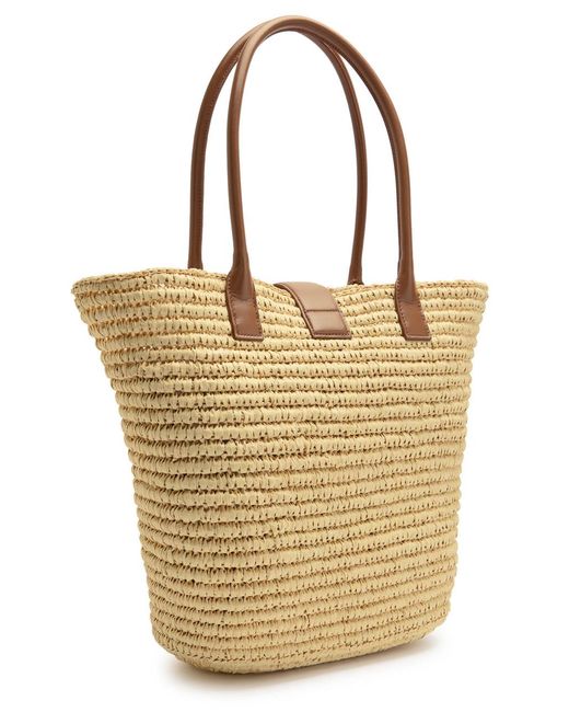 Anine Bing Metallic Lou Woven Raffia Tote