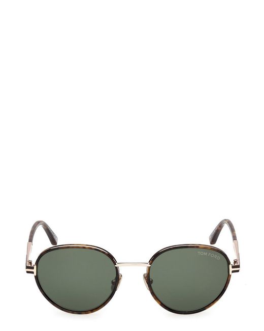 Tom Ford Green Round-Frame Sunglasses for men