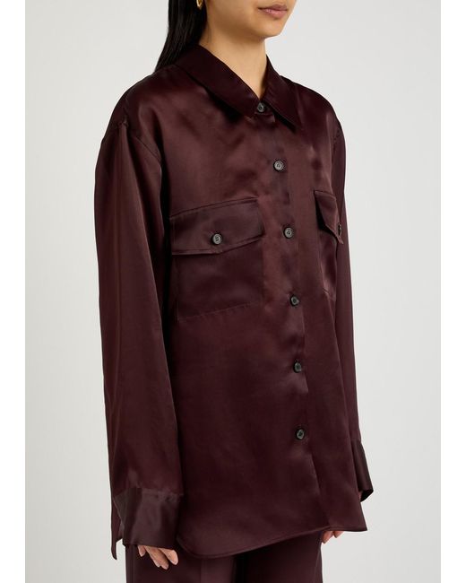Khaite Purple Matteo Silk-Organza Shirt