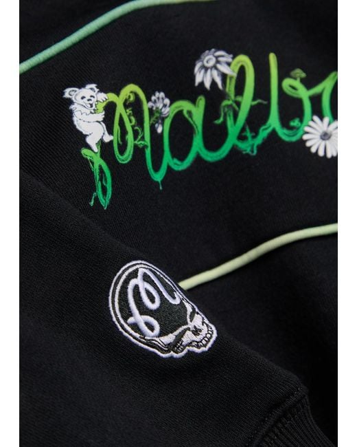 Malbon Black Grateful Dead Printed Half-Zip Cotton Sweatshirt for men