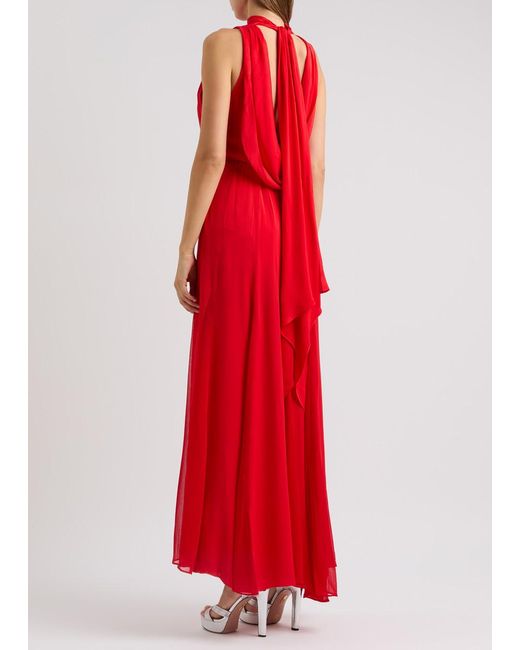 Alice + Olivia Red Dita Panelled Maxi Dress