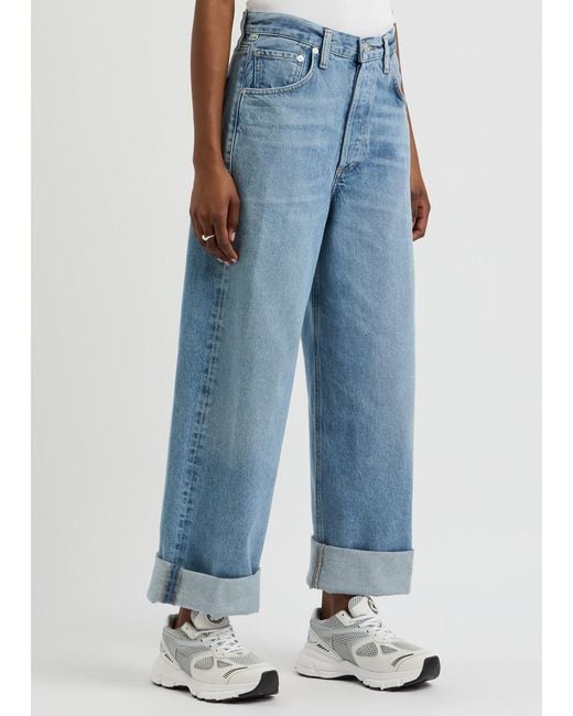 Citizens of Humanity Blue Ayla Wide-Leg Jeans