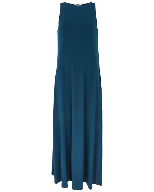 Max Mara Blue Supremo Stretch-Jersey Midi Dress