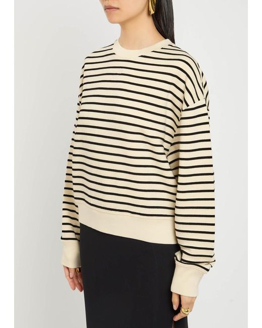 Anine Bing Black Dean Striped Cotton-Blend Sweatshirt