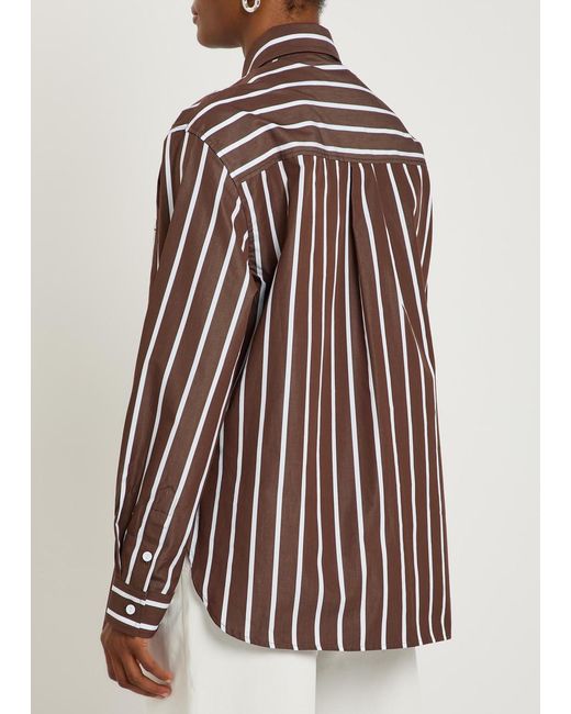 Matteau Red Striped Cotton-Poplin Shirt