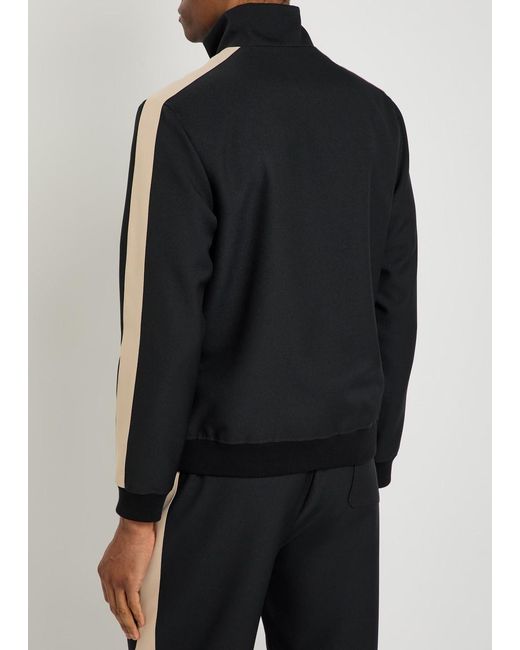 Valentino Garavani Black Panelled Jersey-Twill Track Jacket for men