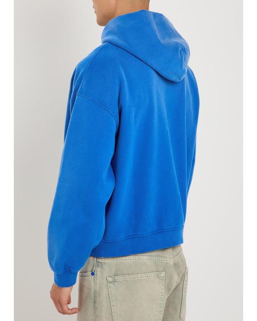 Picante Blue Everyday Hooded Zip-Up Cotton Sweatshirt for men