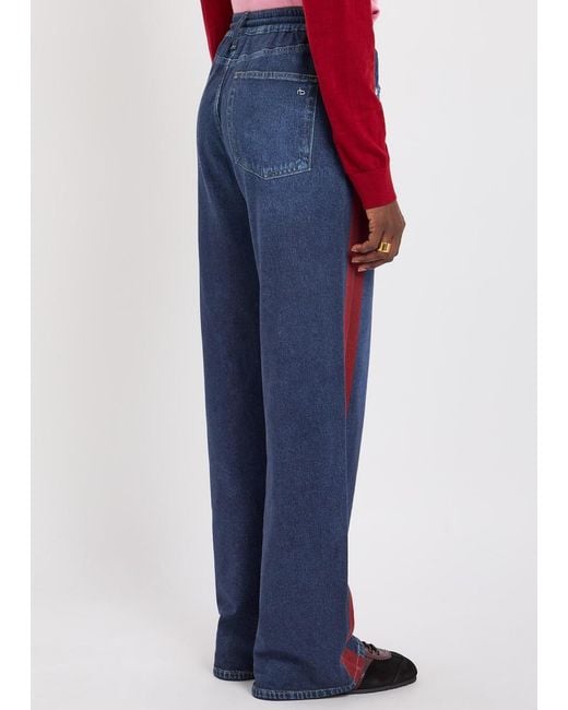 Rag & Bone Blue Miramar Jeans-Print Terry Track Pants