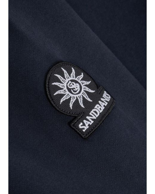 Sandbanks Blue Logo-Appliquéd Quarter-Zip Cotton Sweatshirt for men