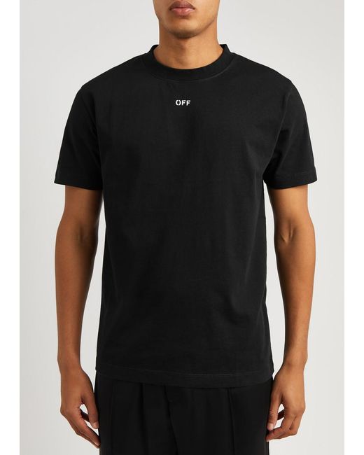 Off-White c/o Virgil Abloh Black Logo-print Cotton T-shirt for men