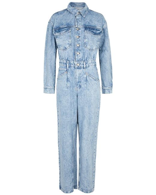 Free People Blue Touch The Sky Straight-leg Jumpsuit