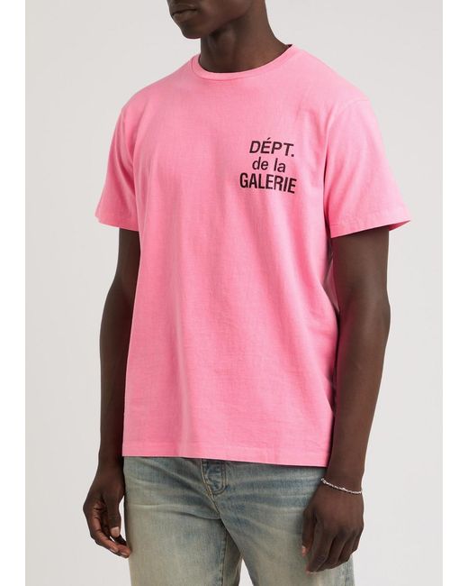 GALLERY DEPT. Pink Logo-Print Cotton T-Shirt for men
