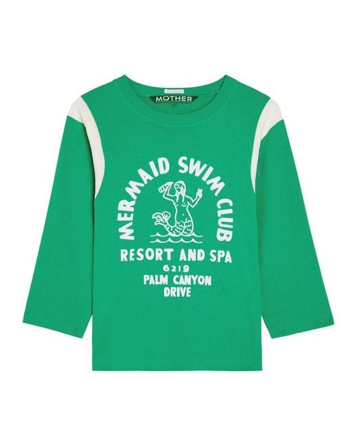 Mother Green The Better Half Insert Appliquéd Cotton T-Shirt