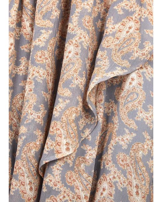 PAIGE Natural Verona Paisley-Print Silk-Georgette Dress