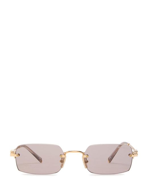 Miu Miu White Rimless Rectangle-Frame Sunglasses