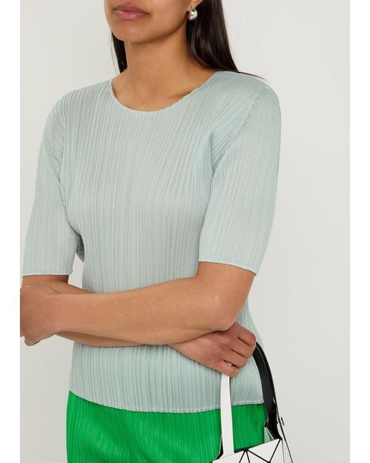 Pleats Please Issey Miyake Gray Pleated Top