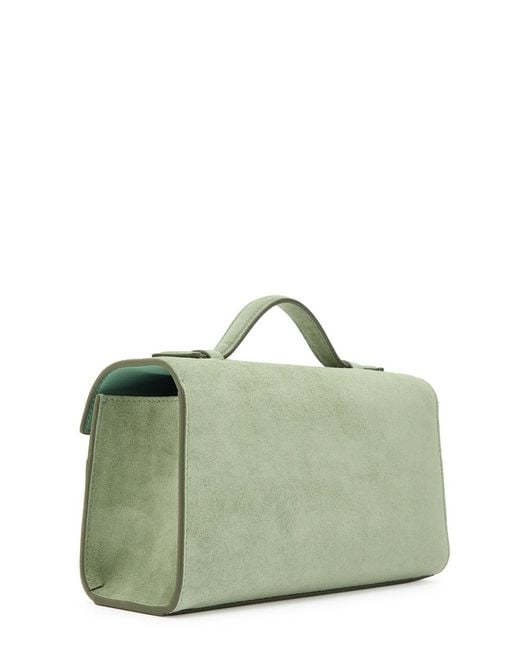 SAVETTE Green Symmetry Suede Pochette