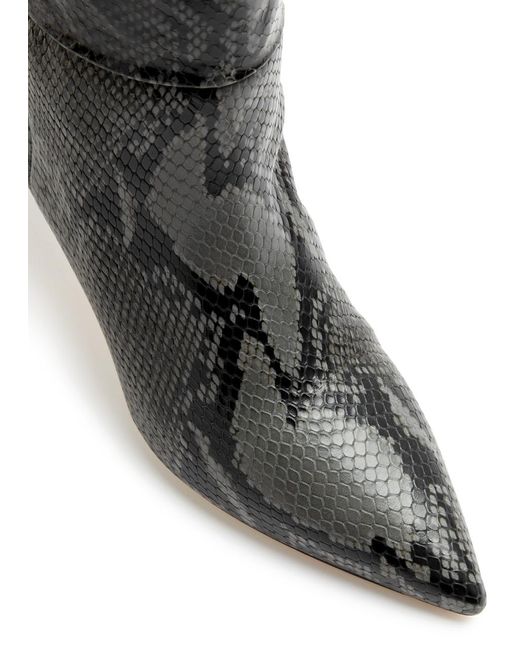 Paris Texas Black 60 Python-effect Leather Knee-high Boots