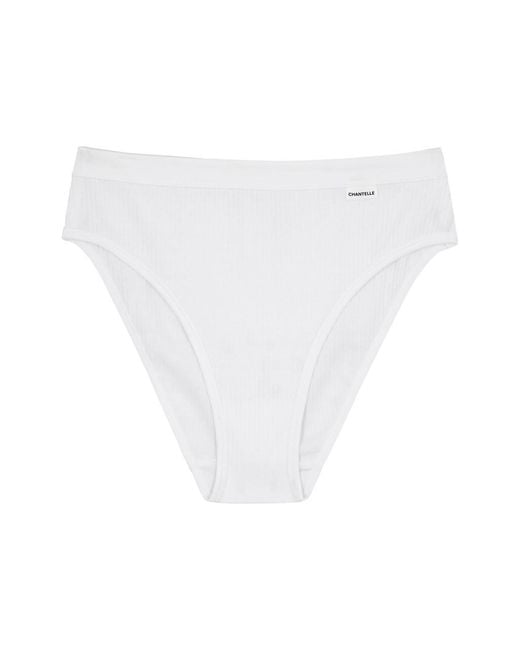 Chantelle White Comfort High-Cut Stretch-Cotton Briefs