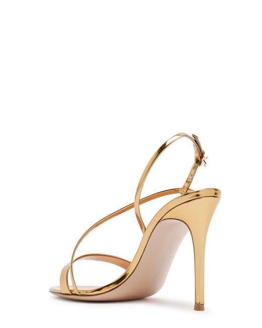 Gianvito Rossi Manhattan 95 Metallic Leather Sandals