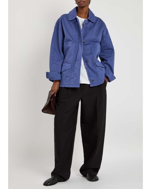 The Row Jolene Twill Jacket in Blue | Lyst