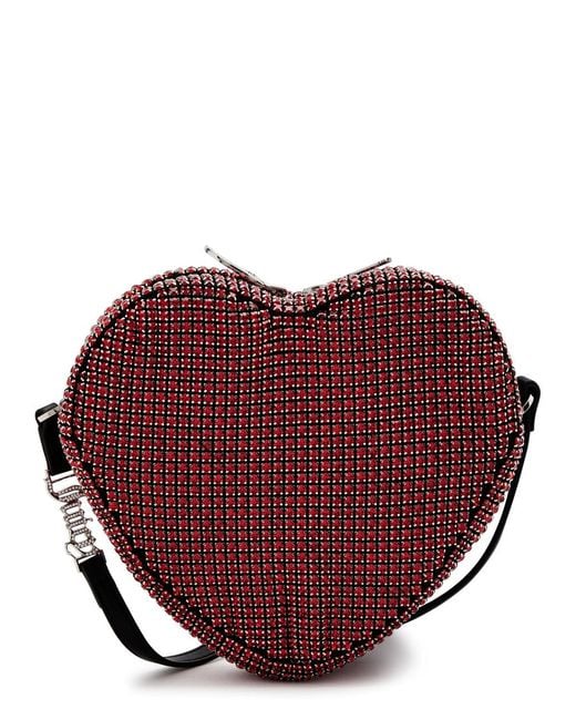 Juicy Couture Red Crystal-embellished Heart Leather Top Handle Bag