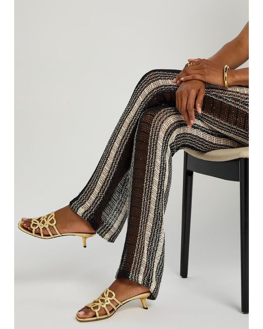 Loewe Natural Petal Anagram 45 Metallic Leather Sandals