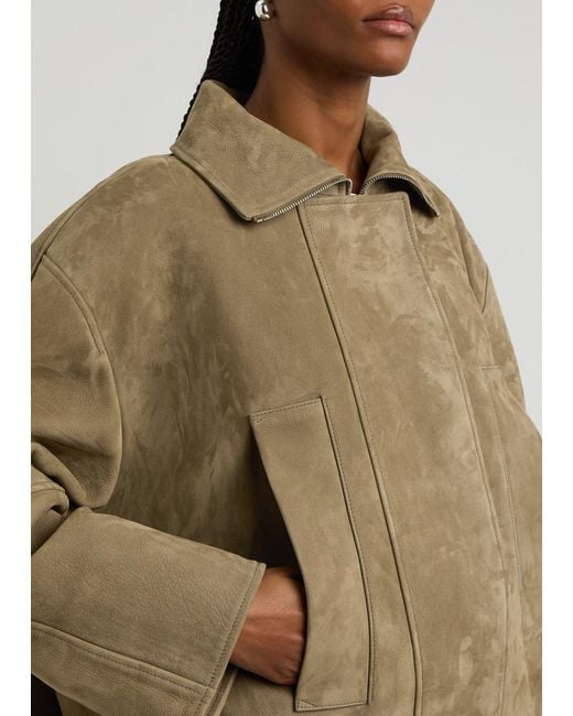 Jacquemus Le Blouson Ciro Cuir Nubuck Jacket in Brown | Lyst