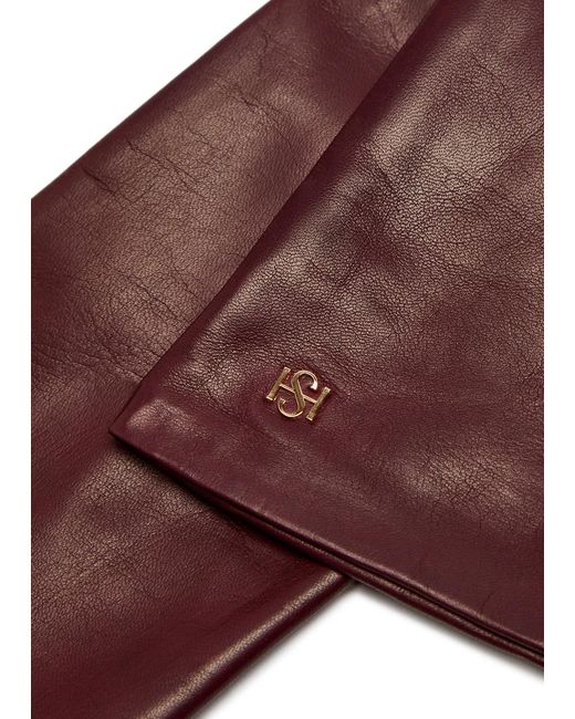 Handsome Stockholm Purple Essentials Long Leather Gloves