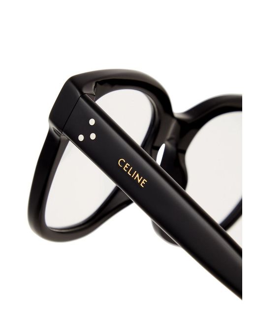 Céline Black Square-Frame Optical Glasses, Glasses, Can Be Fitted With Prescription Lenses, Designer-Engraved Arm
