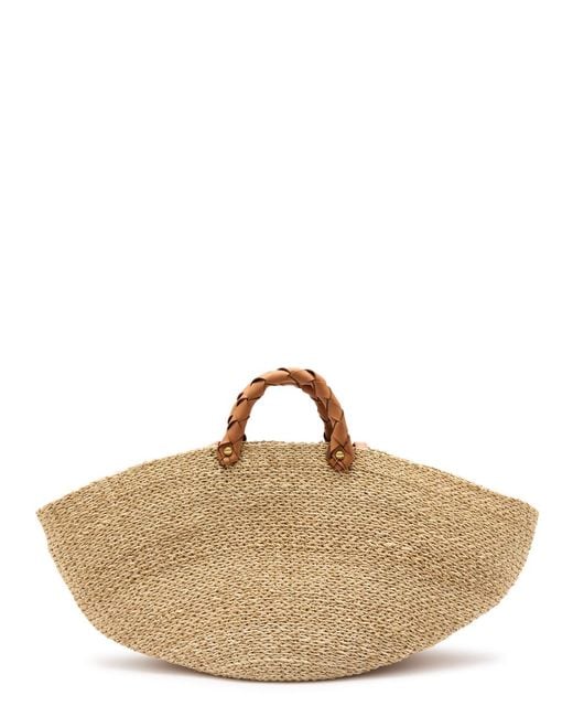 Aranaz Brown Market Large Raffia Top Handle Bag