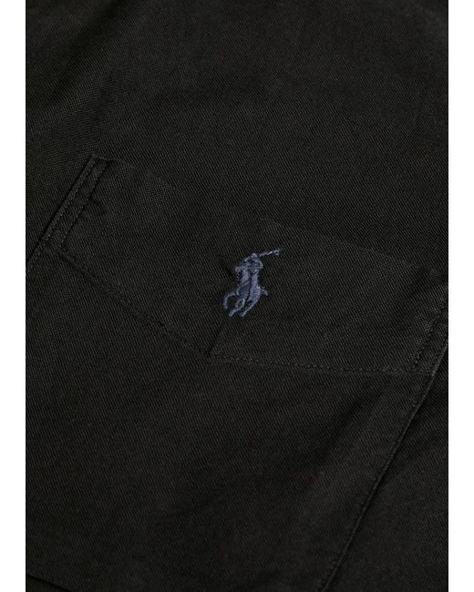 Polo Ralph Lauren Black Logo-Embroidered Cotton Overshirt for men