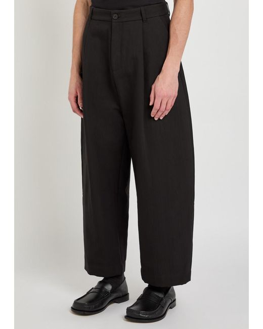 Studio Nicholson Black Ellis Barrel-Leg Carpenter Trousers for men