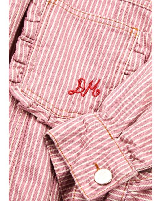 Damson Madder Pink Frilly Striped Denim Jacket