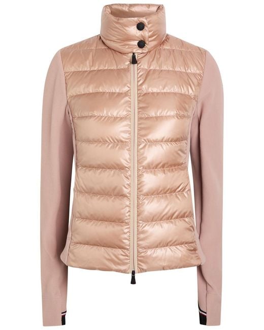 Moncler Natural Quilted Zip Up Fleece Jacket