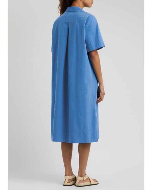 Eileen Fisher Blue Cotton Shirt Dress