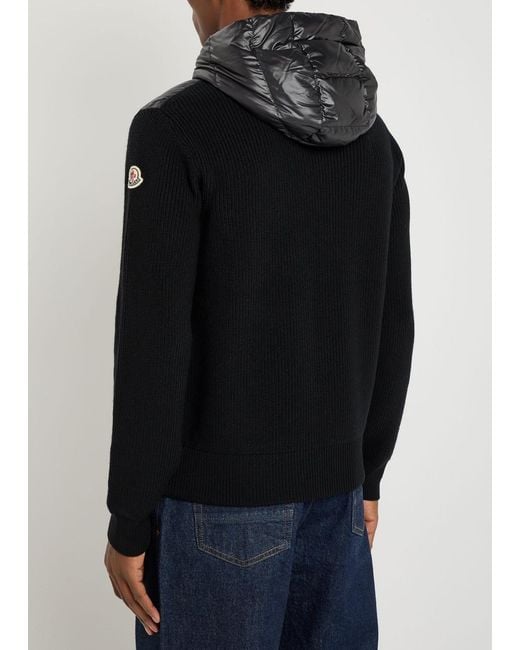 Moncler Black Quilted Wool Jacket for men