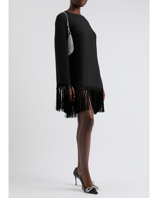 ‎Taller Marmo Black Claudia Fringed Mini Dress