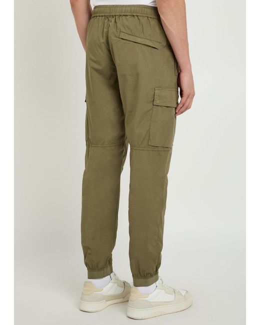 Stone Island Green Stretch-Cotton Cargo Trousers for men