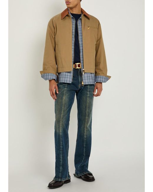Versace Brown Quilted Canvas Jacket for men