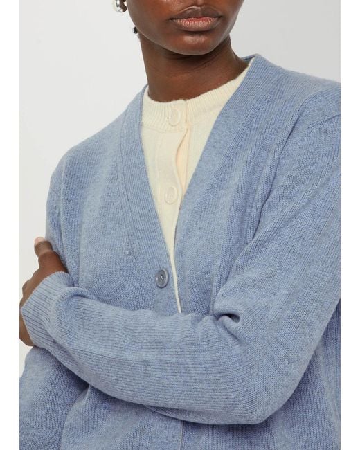 J.W. Anderson Blue Layered-Effect Wool And Cashmere-Blend Cardigan