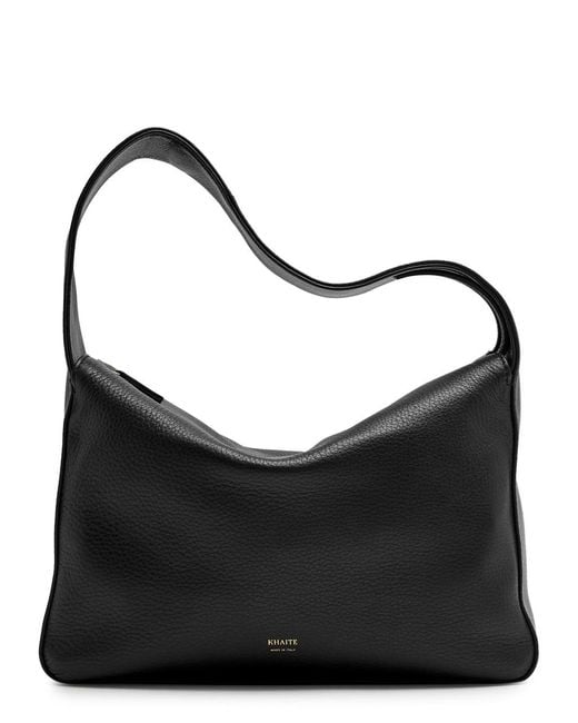 Khaite Black Elena Leather Shoulder Bag