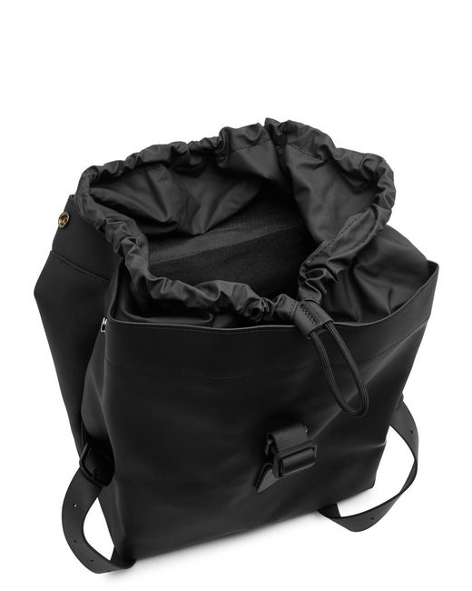 Rains Black Bucket Rubberised Backpack