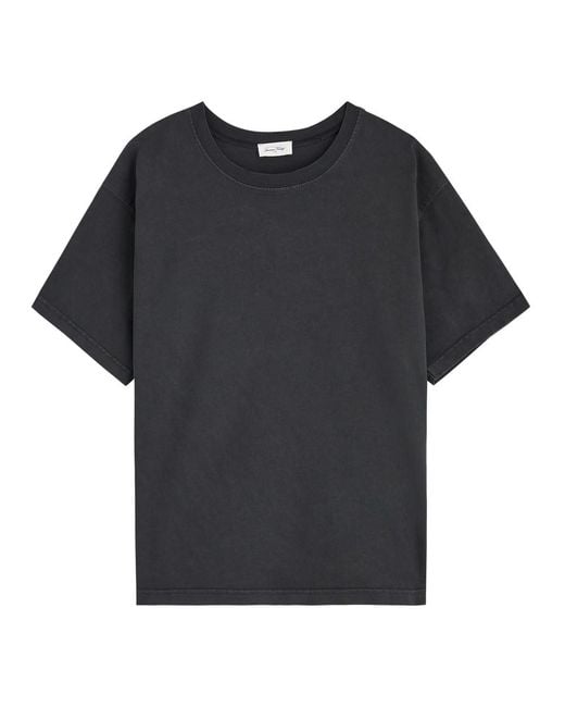 American Vintage Black Fizvalley Cotton T-Shirt