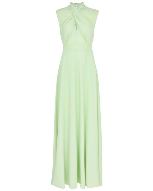 Diane von Furstenberg Green Mallery Cross-Over Maxi Dress