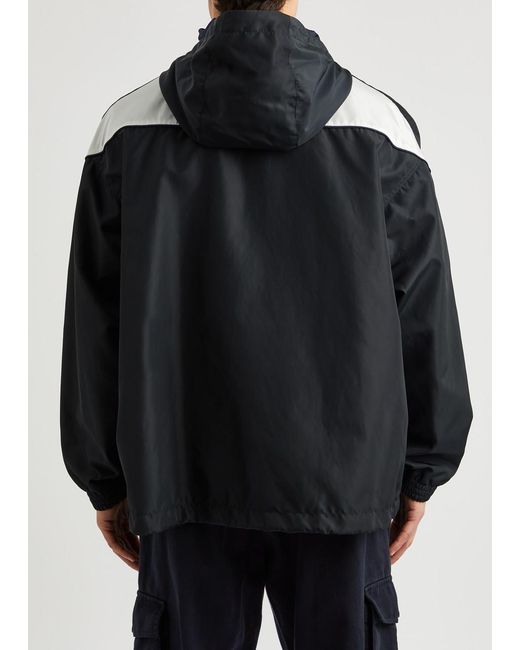 Dolce & Gabbana Black Hooded Nylon Track Jacket for men