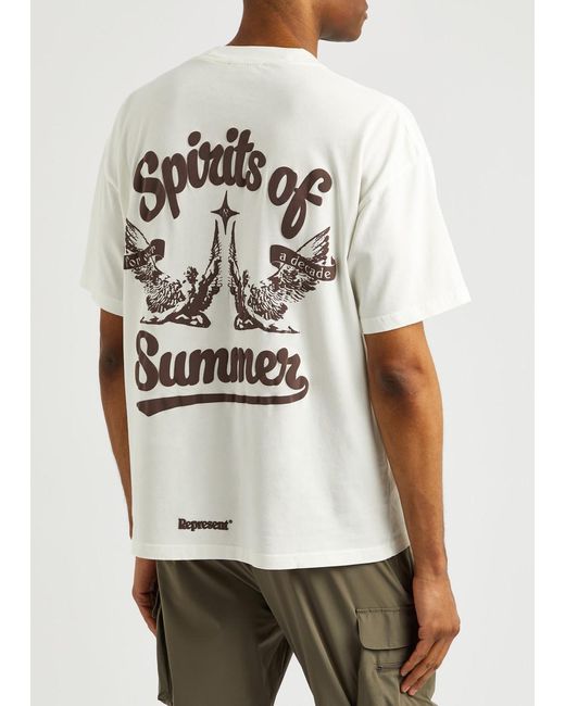 Represent White Spirits Of Summer Printed Cotton T-Shirt for men