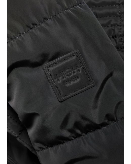 High Black Scuttle Hooded Quilted Shell Parka