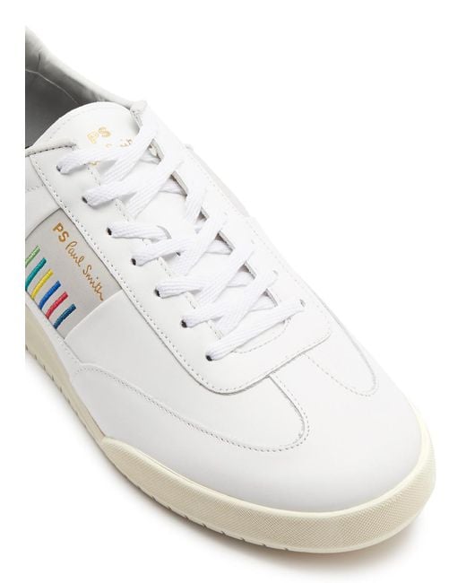 PS by Paul Smith White Dove Panelled Leather Sneakers for men
