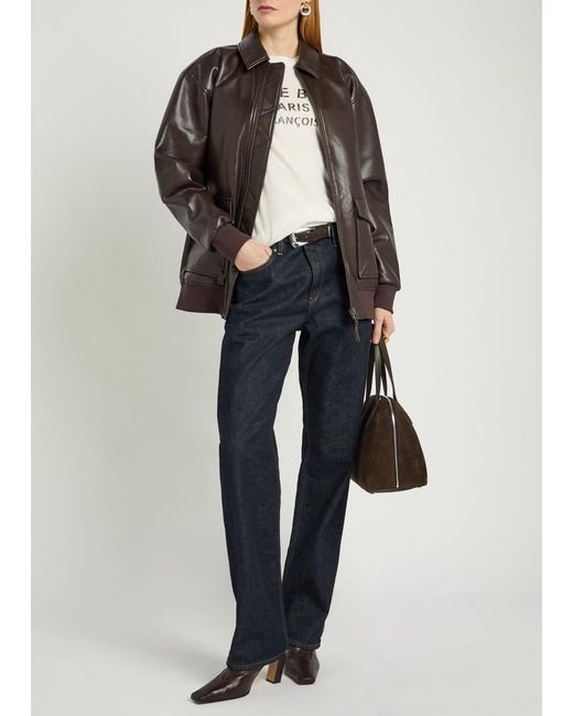 Anine Bing Brown Kelanie Leather-Blend Jacket